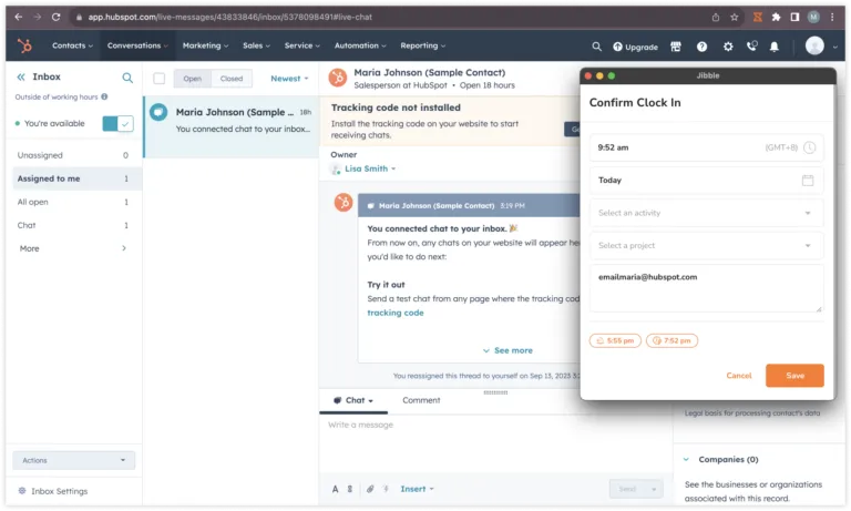 Registrando entrada com notas automáticas no HubSpot