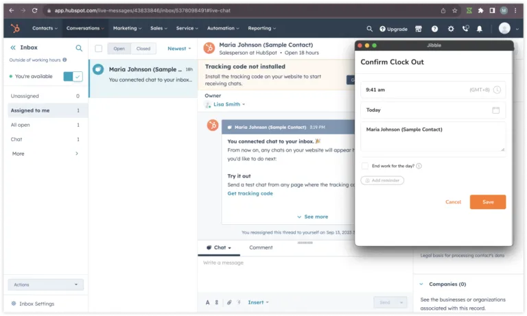 Registrando saída diretamente no HubSpot