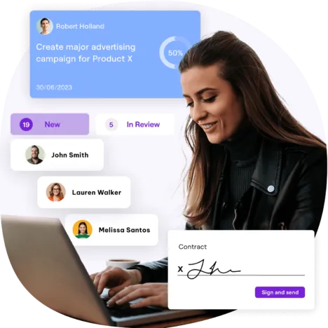 Woman using Employment Hero's HR software