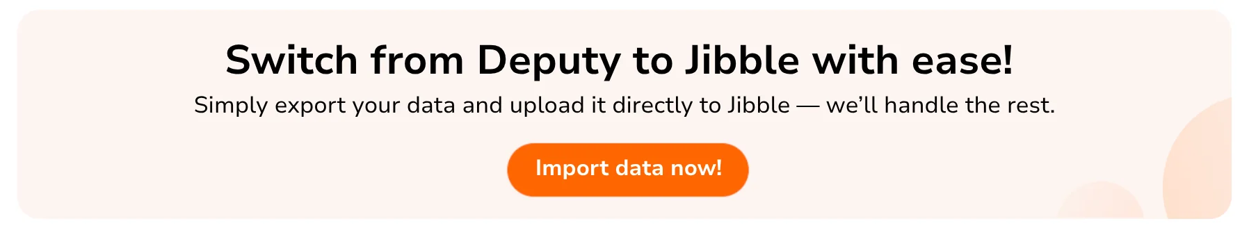 استيراد البيانات من Deputy إلى Jibble