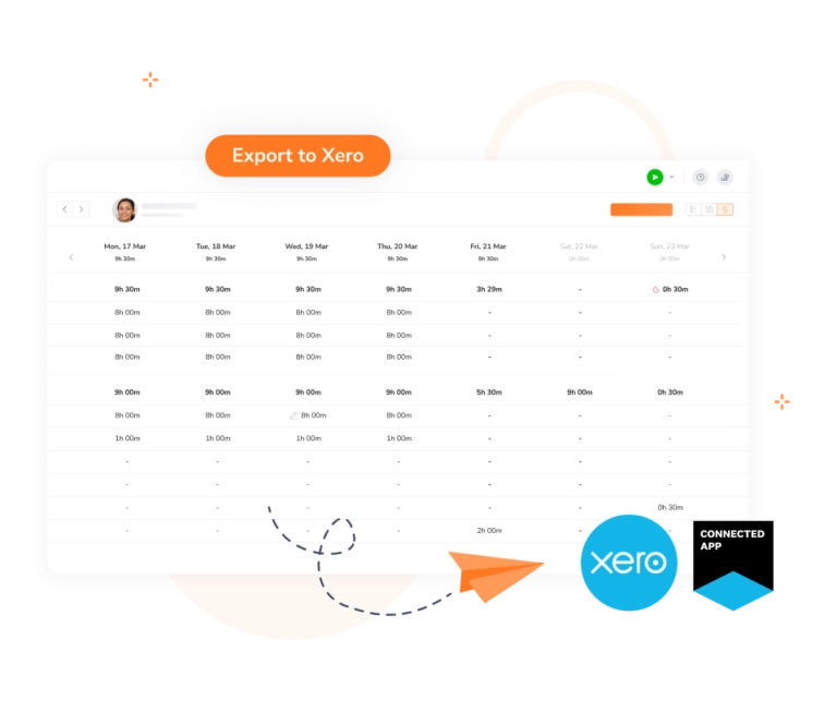 Illustration for sending timesheet data to Xero