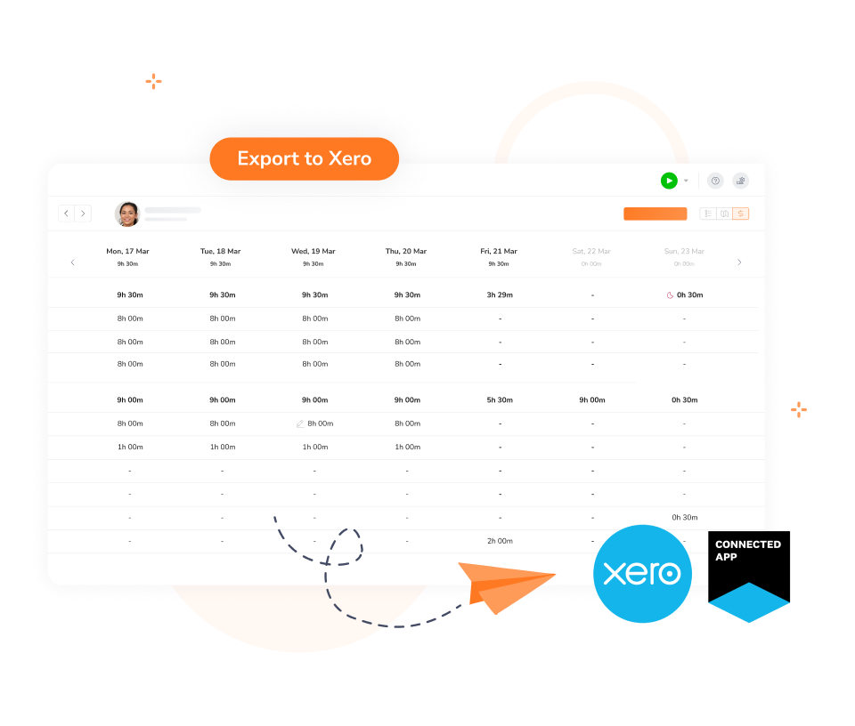 Illustration for sending timesheet data to Xero