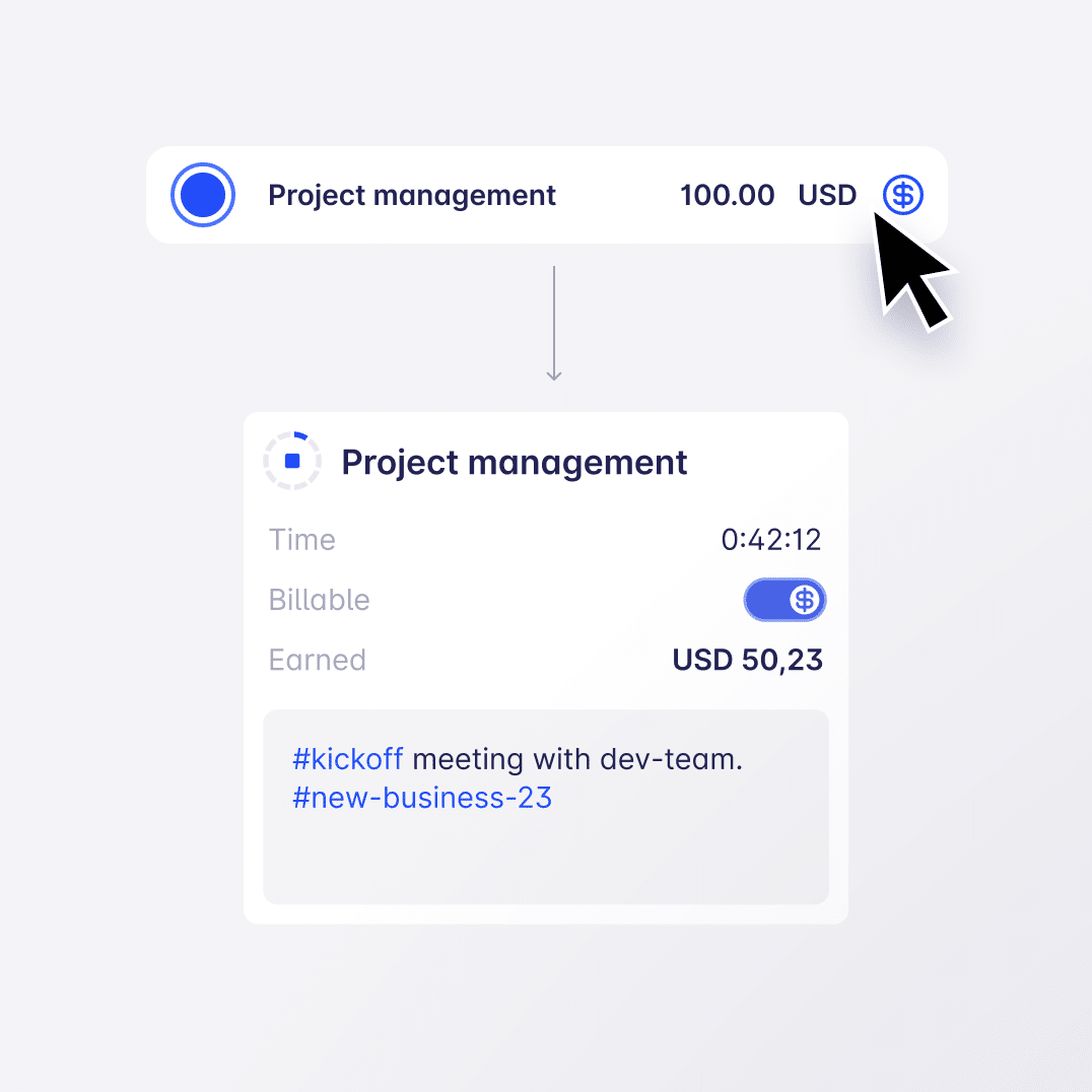 Configurando taxas horárias faturáveis para o rastreamento de tempo no Timeular