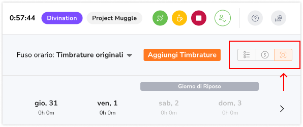 Timesheet screenshot view