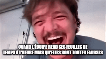 Gif sur un homme faisait référence aux feuilles de temps fausses des employés.