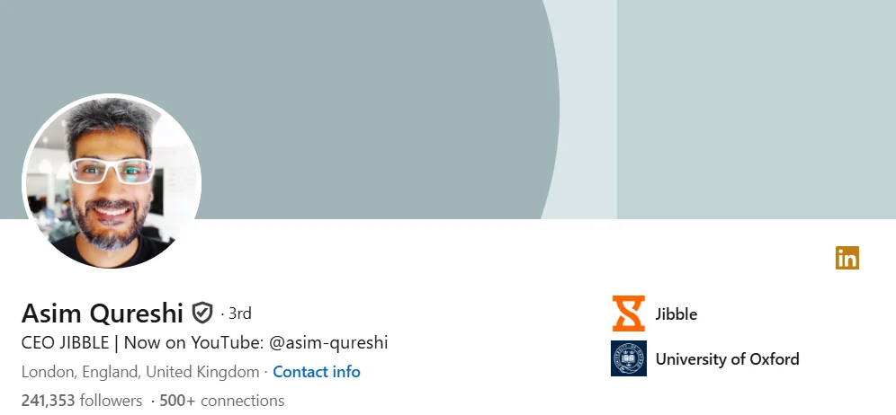Asim Qureshi, CEO de Jibble, en LinkedIn.