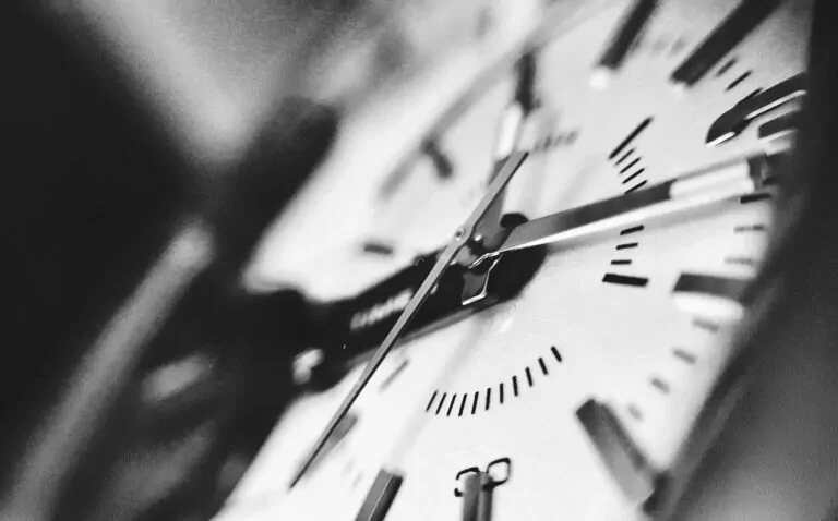 Black and white clock.
