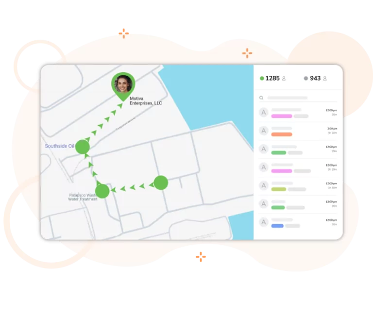 Tracking location and attendance across various oil and gas rig locations.