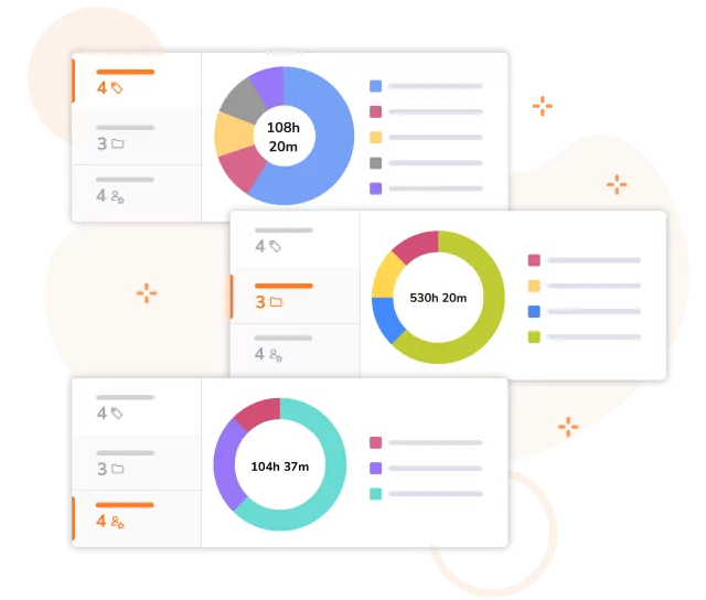 Tracking different activities for projects and clients using the Jibble time tracking app.