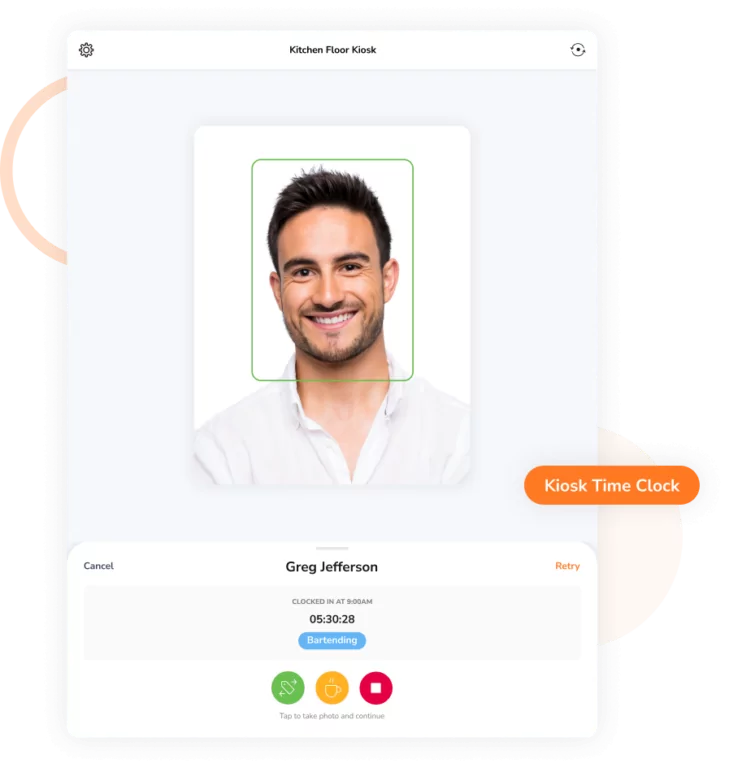 Shared time clock kiosk