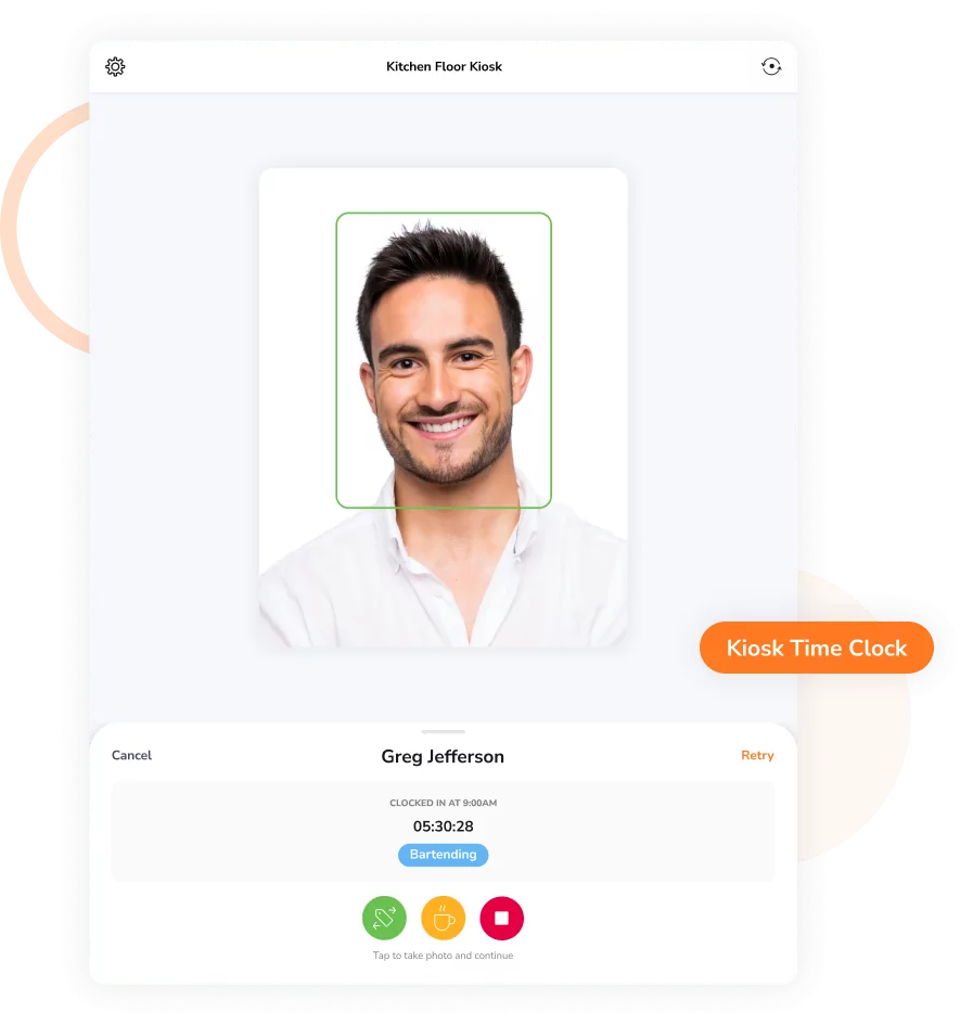 Shared time clock kiosk