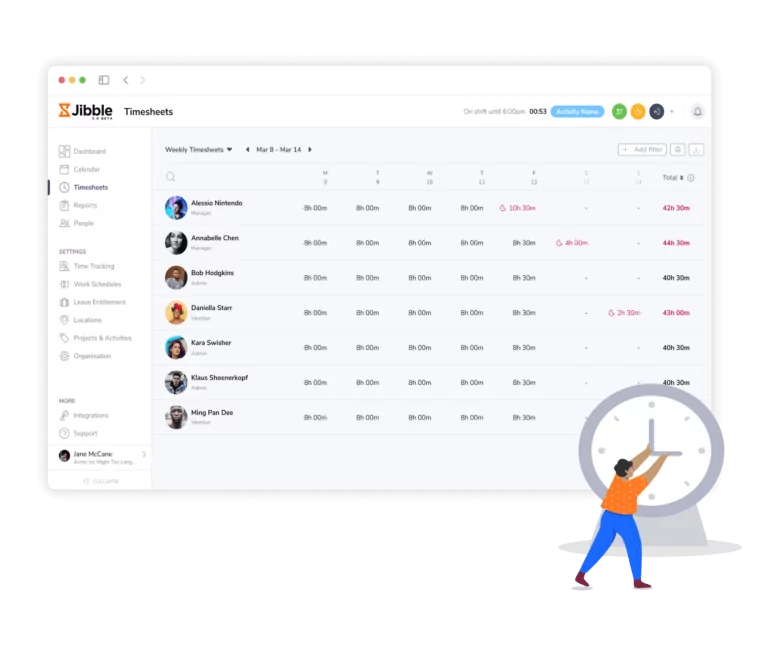 App per timesheet di Jibble.