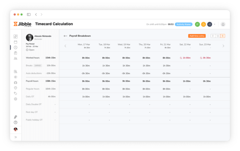 Time tracking sincronizzato con i timesheet.