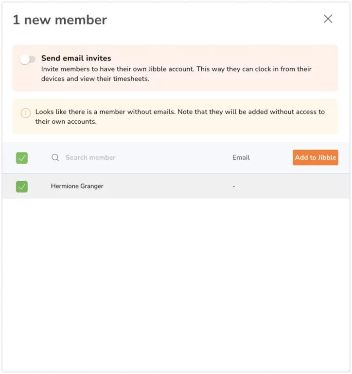 Menambahkan anggota dari Xero ke Jibble