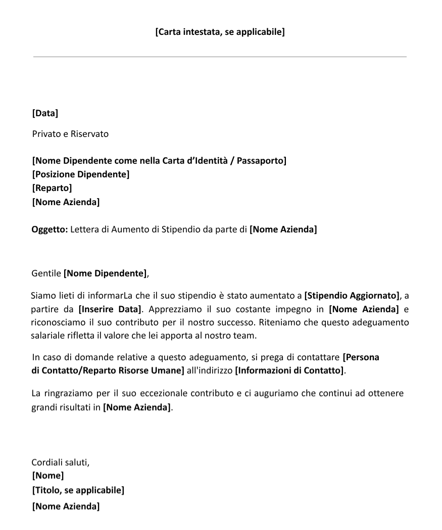 Modello Gratuito per Lettera di Aumento di Stipendio Modello per Lettera di Aumento di Stipendio di Jibble