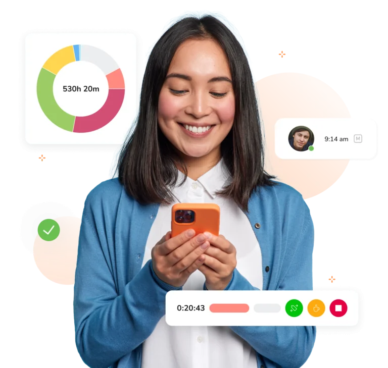 aplikasi pelacak waktu; aplikasi absensi mobile (Android dan iOS)