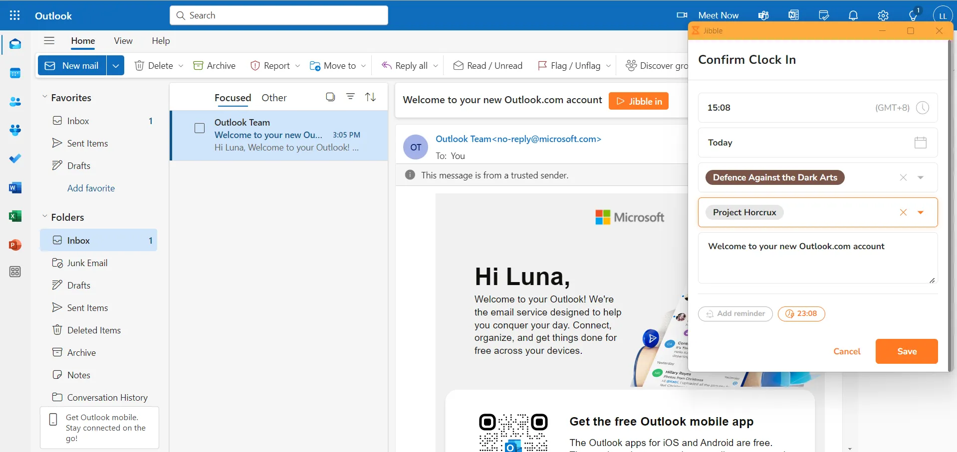 Pointer via Microsoft Outlook