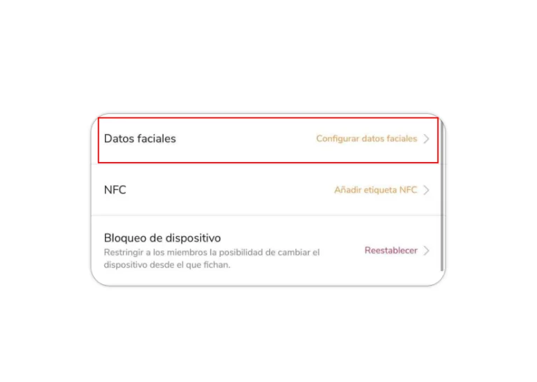 Face data under account settings