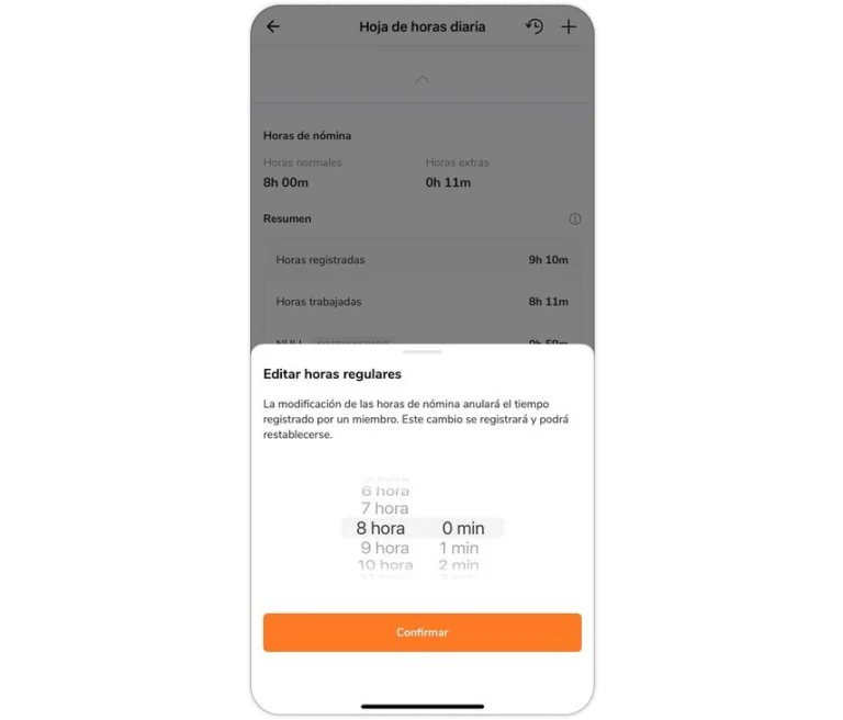 Editing the hours logged under timesheets on mobile app