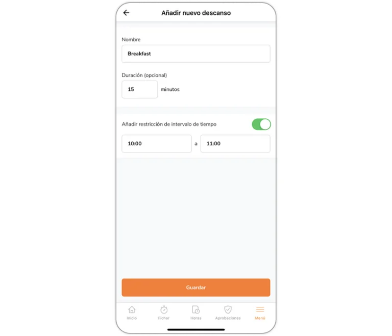 Adding a break on mobile app