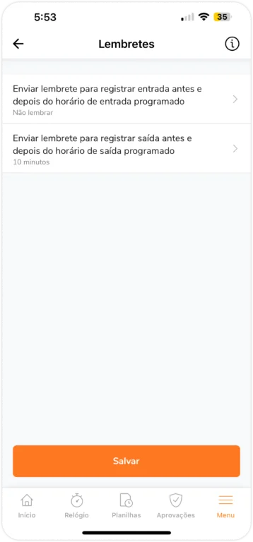 Lembretes no celular