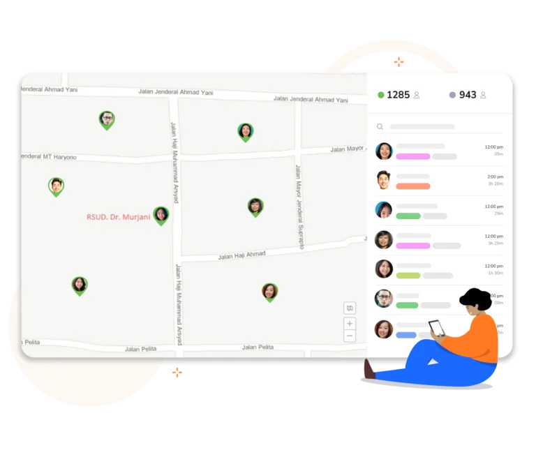 tracking live location dengan aplikasi absensi jibble