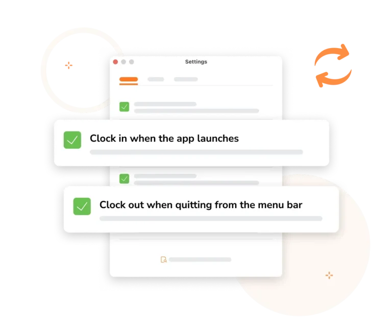 Auto clock in and clock out feature on Jibble desktop app.