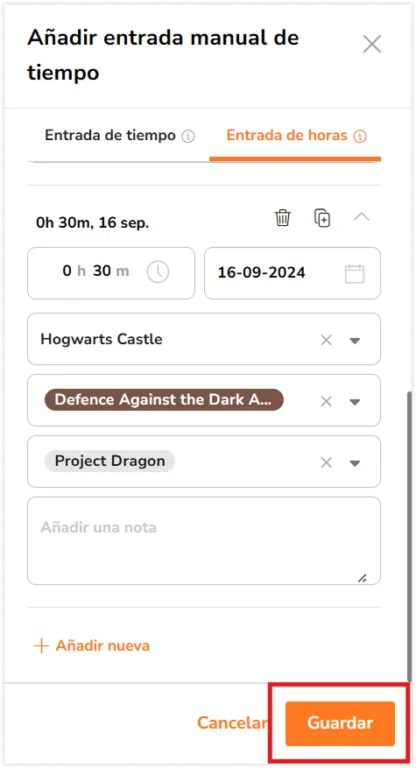 Save button in the sidebar