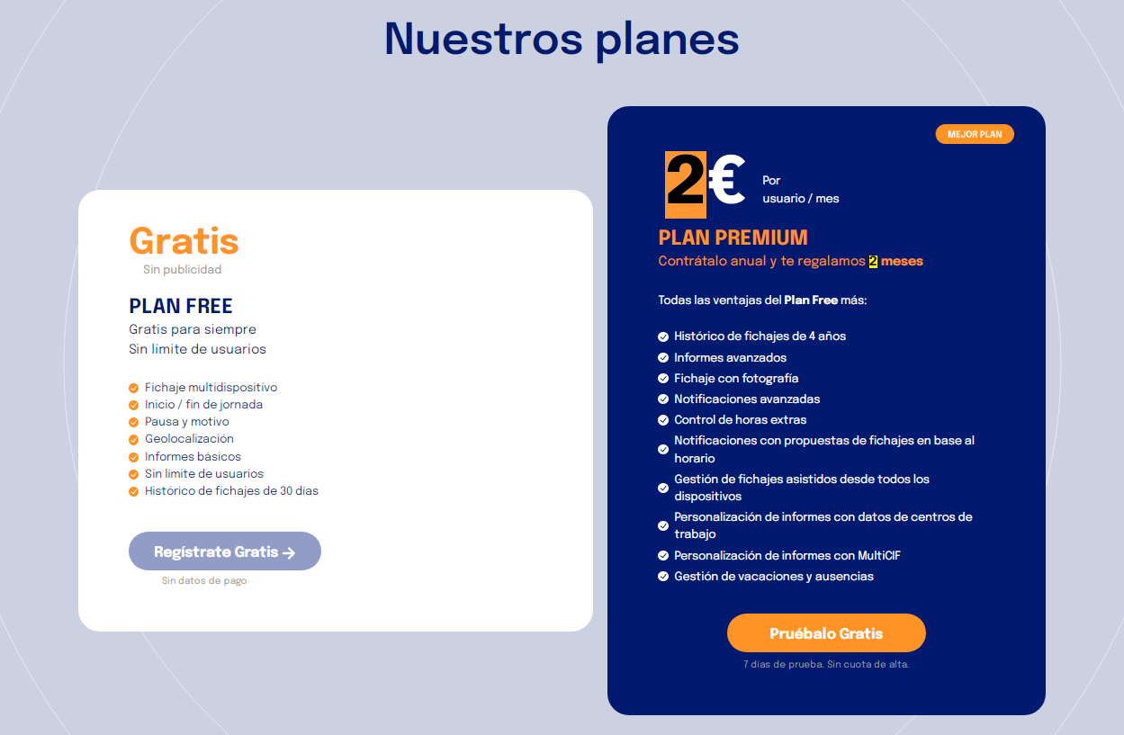 precios bixpe control horario