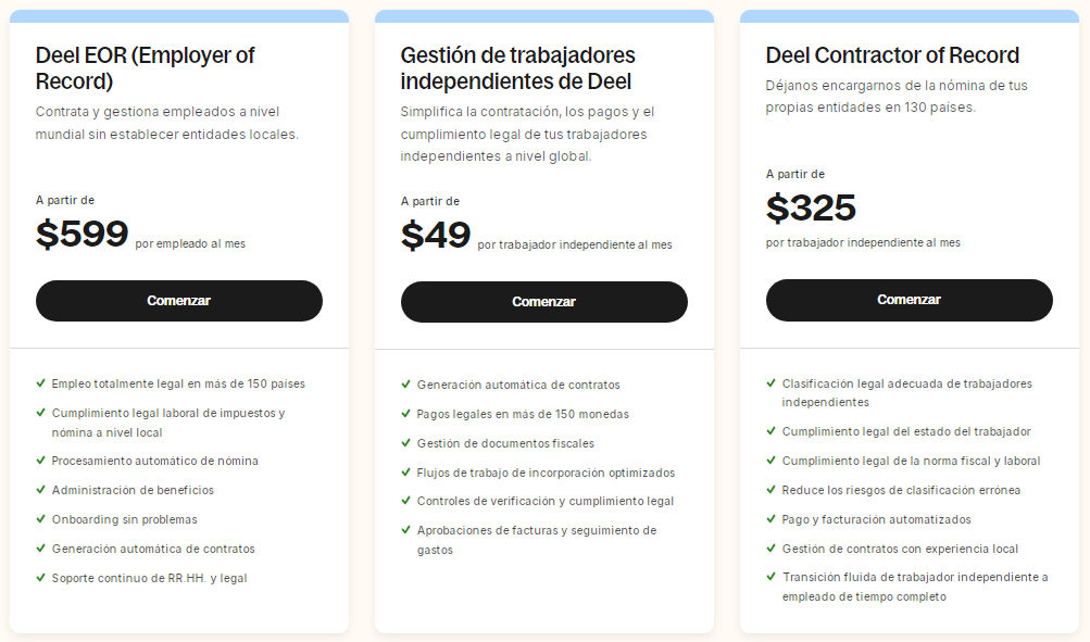 precios deel