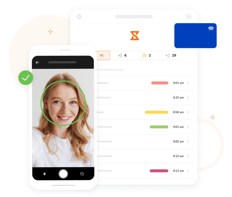 Attendance kiosk with face recognition