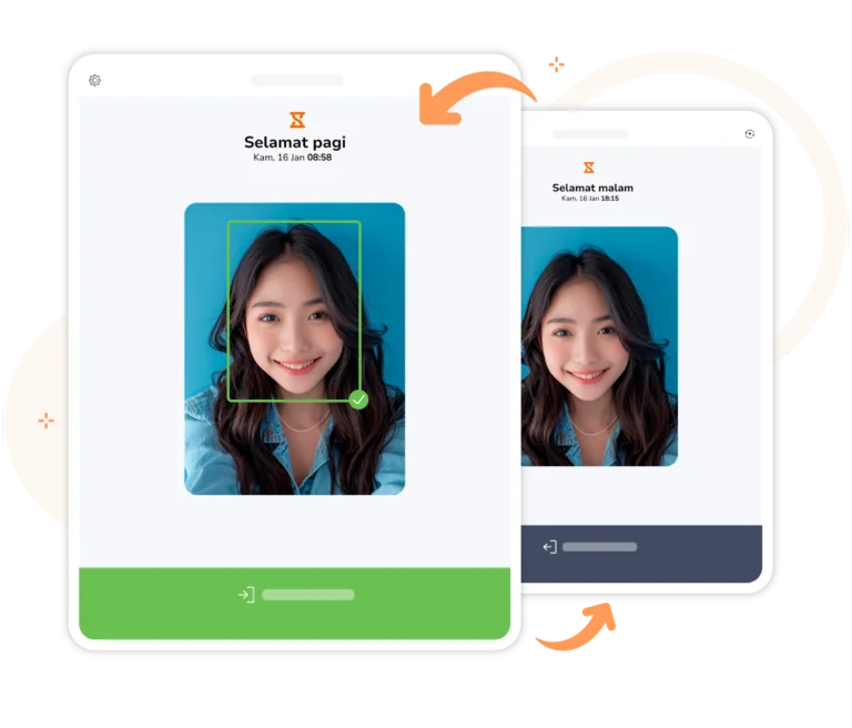 Foto ilustrasi clock in dan out pakai face recognition