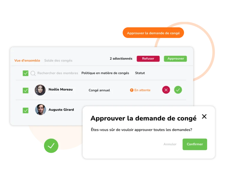 Approbation d'une demande de congé