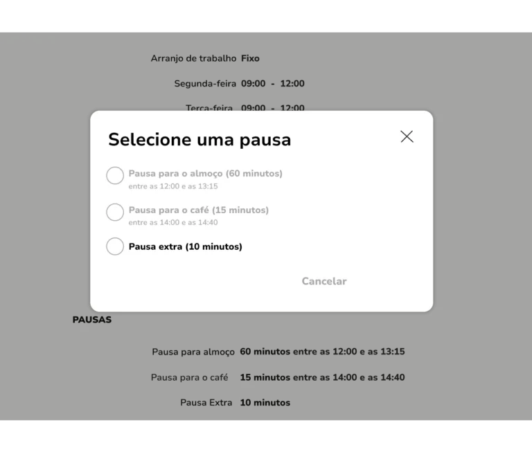 Seleção de pausa do Jibble