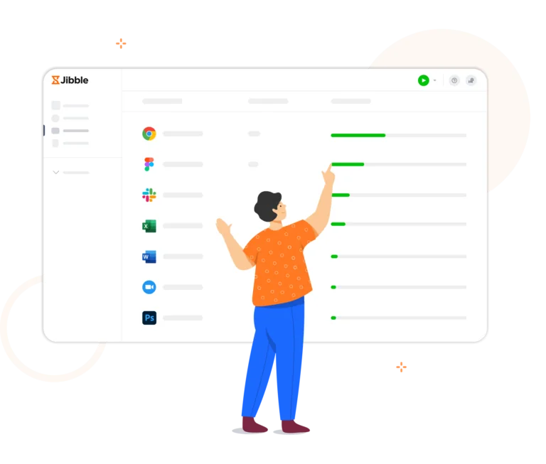 App tracking feature on the Jibble app
