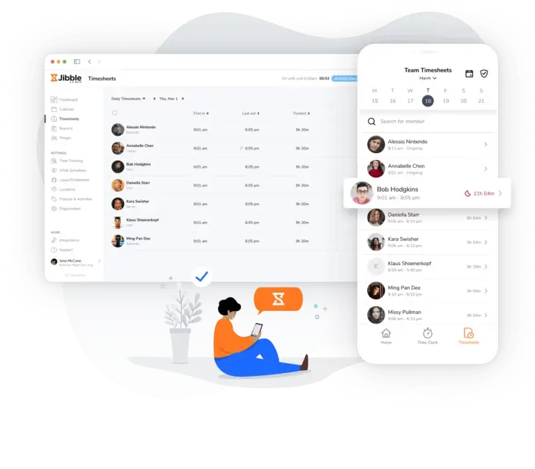 Time tracking su qualunque dispositivo.
