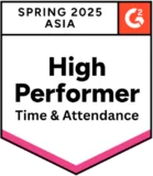 G2 - High Performer Asia Time & Attendance - Spring 2025