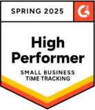 G2 - High Performer Small-Business Time Tracking - Spring 2025