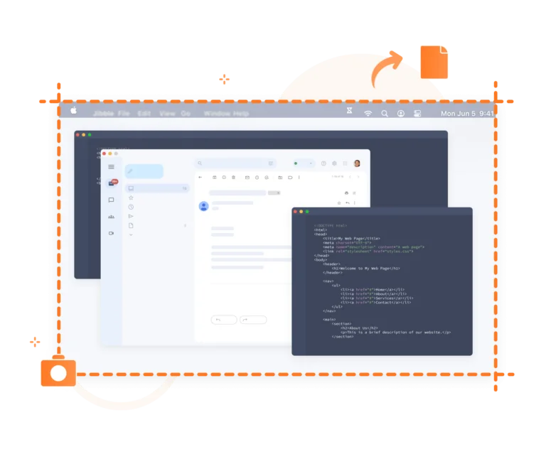 capturas de tela nos computadores e notebook Mac com o software de controle de ponto para computadores do Jibble