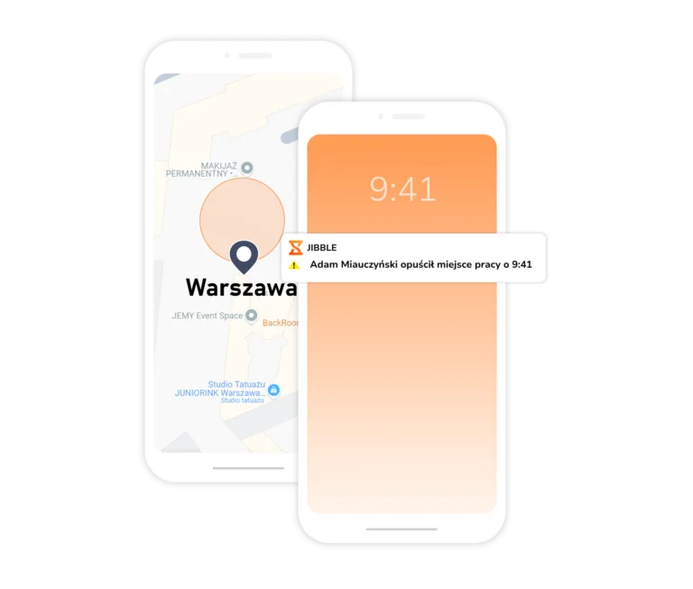 Program do rejestrowania czasu Jibble z wirtualnymi ogrodzeniami.