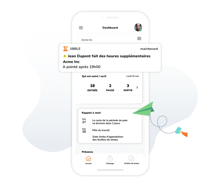 Notification heures supplémentaires