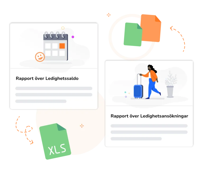 Exportera rapporter gällande ledighet, enkelt och smidigt.