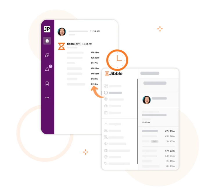 Com o relógio de ponto do Jibble para o Slack consegue ter a folha de ponto directamente no aplicativo
