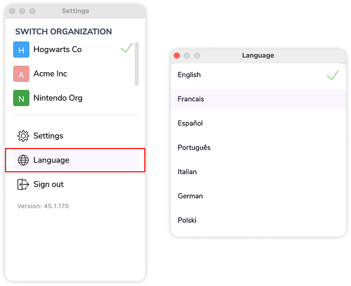 Configuration de la langue sur Mac