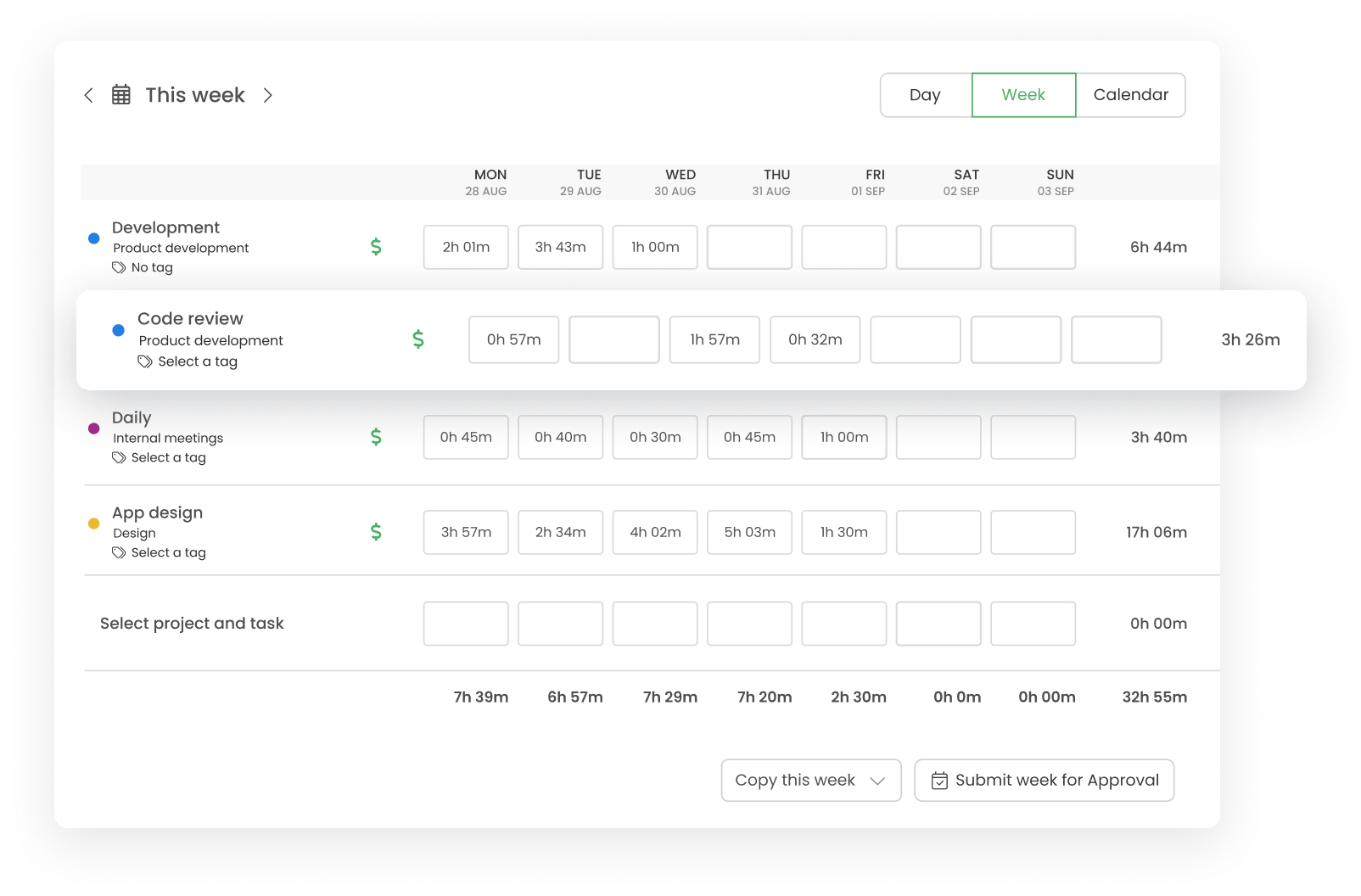 Overview of the TimeCamp app