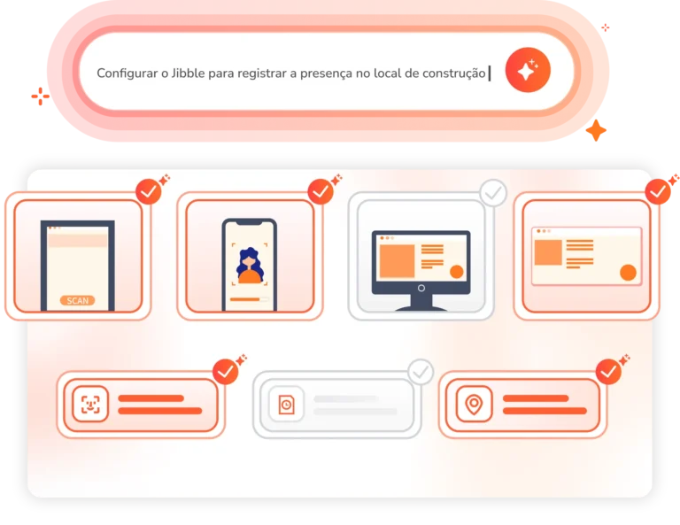 Configurando o sistema de controle de horas e de presença usando o assistente de IA
