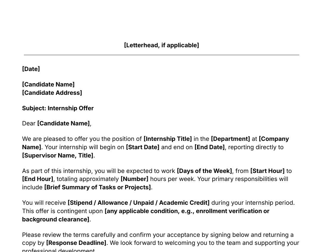 internship offer letter template thumbnail