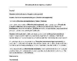 portada Plantilla de Carta de Recomendación