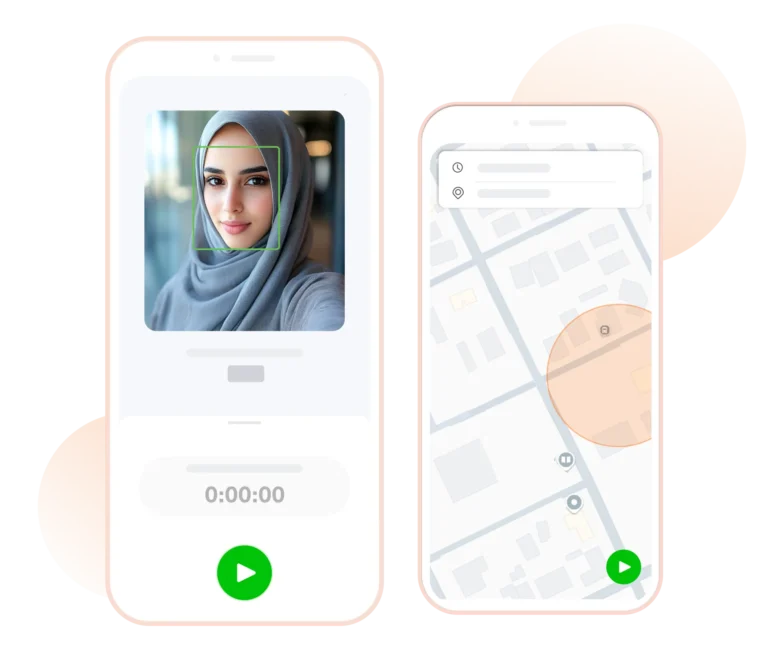 تتبع الوقت مع التعرف على الوجه ونظام تحديد المواقع العالمي