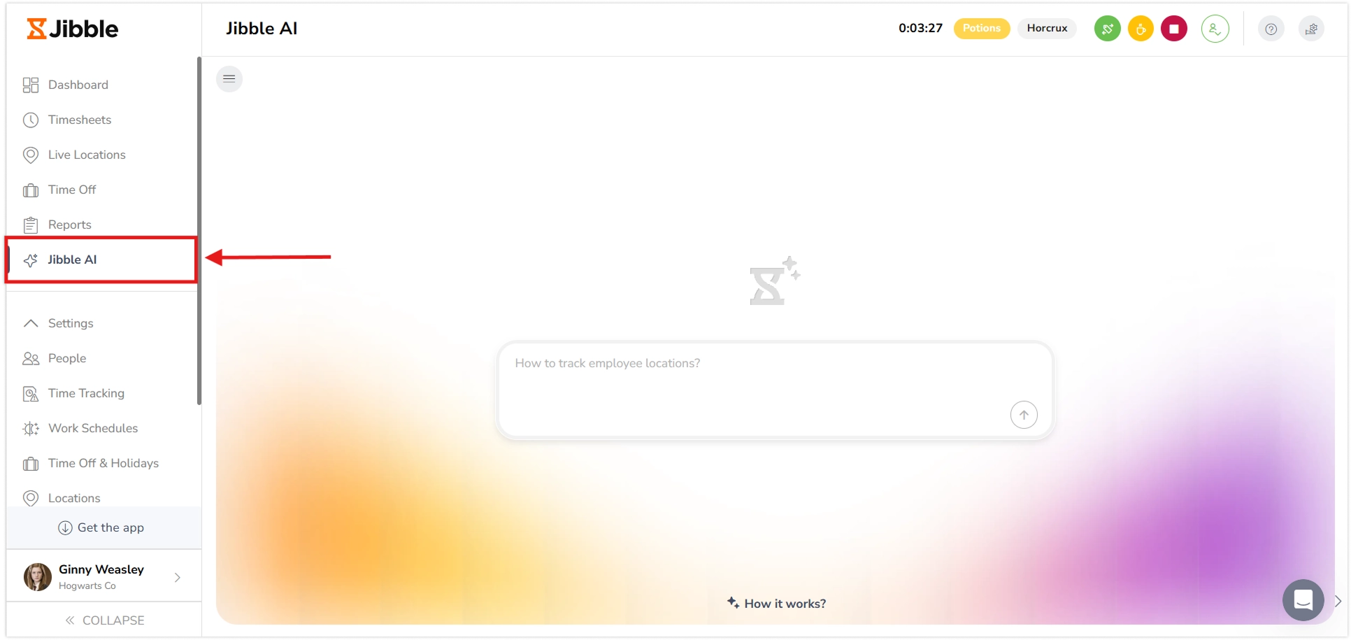 Jibble AI tab